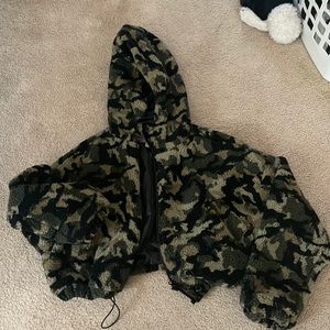 ASOS cropped camo zip up jacket
